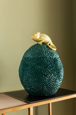 Online KARE Design Pudełko na biżuterię lub kosmetyki Chameleon 34 cm zielono-złote - KARE