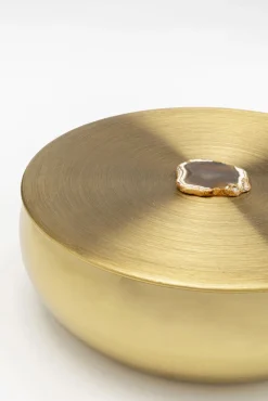 Best KARE Design Pudełko na biżuterię złote kamień ozdobny agat Ø24 cm - KARE