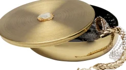 Fashion KARE Design Pudełko na biżuterię złote kamień ozdobny agat Ø31 cm - KARE