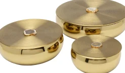 Fashion KARE Design Pudełko na biżuterię złote kamień ozdobny agat Ø31 cm - KARE