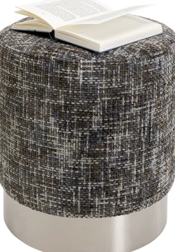 Best KARE Design Pufa Cherry Dining Silber ciemnoszara Ø39cm - KARE