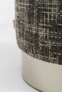 Best KARE Design Pufa Cherry Dining Silber ciemnoszara Ø39cm - KARE