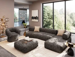 Outlet KARE Design Pufa do salonu nowoczesna czarno-biała kwadratowa 100x100 cm - KARE