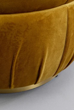 Fashion KARE Design Pufa do salonu okrągła w kolorze żółtym Ø56x42 cm - KARE