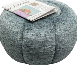 Discount KARE Design Pufa nowoczesna niebieska do salonu Ø52 cm - KARE