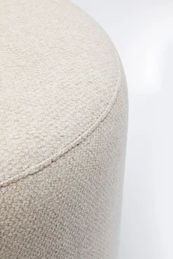 Outlet KARE Design Pufa okrągła tapicerowana kremowa Ø36x44 cm podstawa czarna - KARE