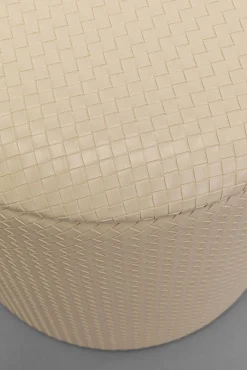 Online KARE Design Pufa okrągła ze schowkiem beżowa PU Ø40x42 cm - KARE