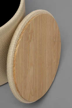 Online KARE Design Pufa okrągła ze schowkiem beżowa PU Ø40x42 cm - KARE