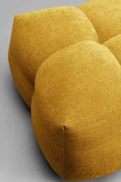 Clearance KARE Design Pufa pikowana duża w kolorze żółtym 125x82 cm - KARE