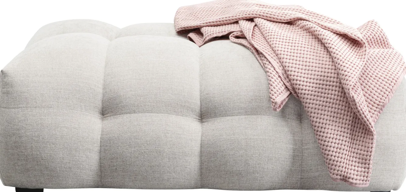 Discount KARE Design Pufa pikowana duża w kolorze kremowym 125x82 cm - KARE