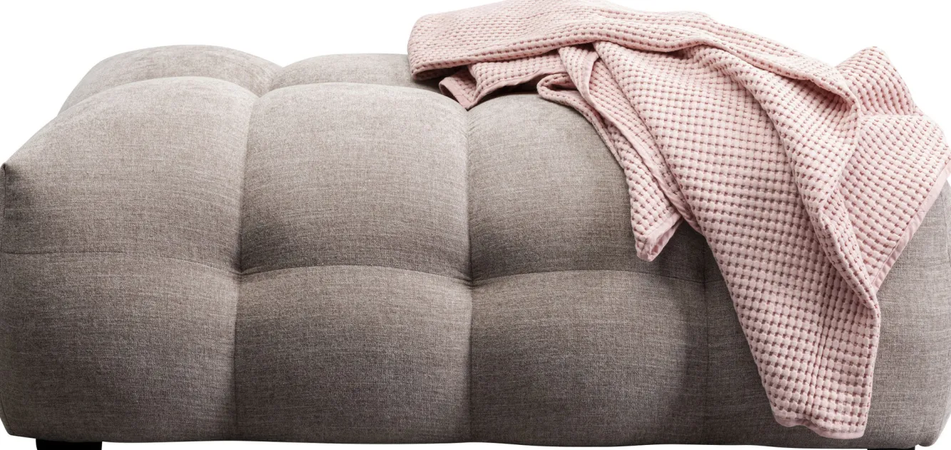 Discount KARE Design Pufa pikowana duża w kolorze szarym 125x82 cm - KARE