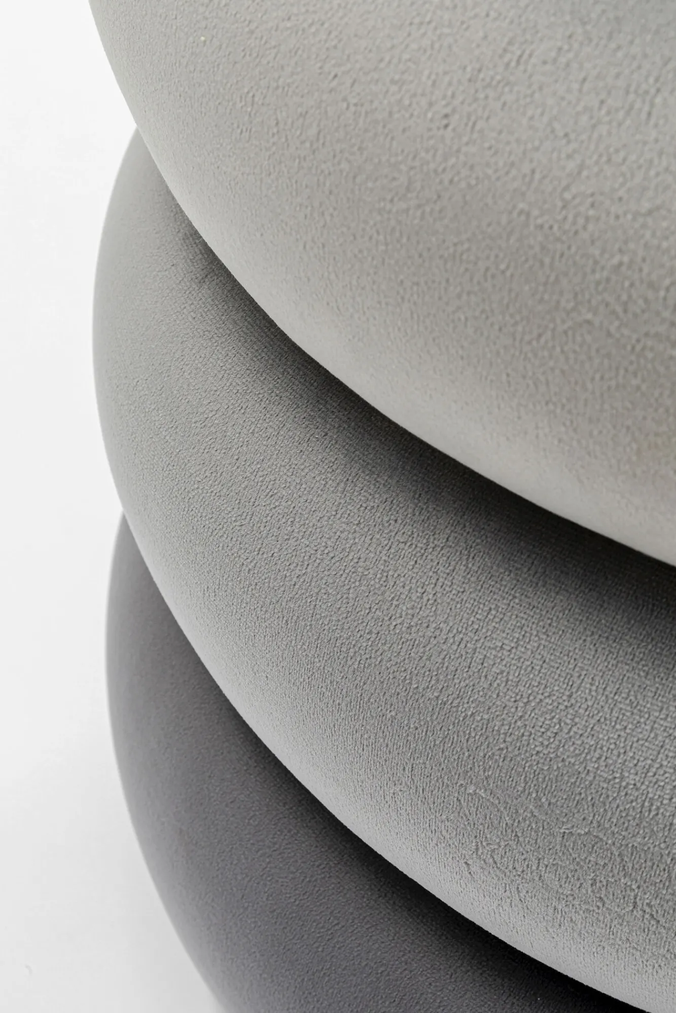 Sale KARE Design Pufa Sandwich Triple Ø40x45 cm odcienie szarości - KARE