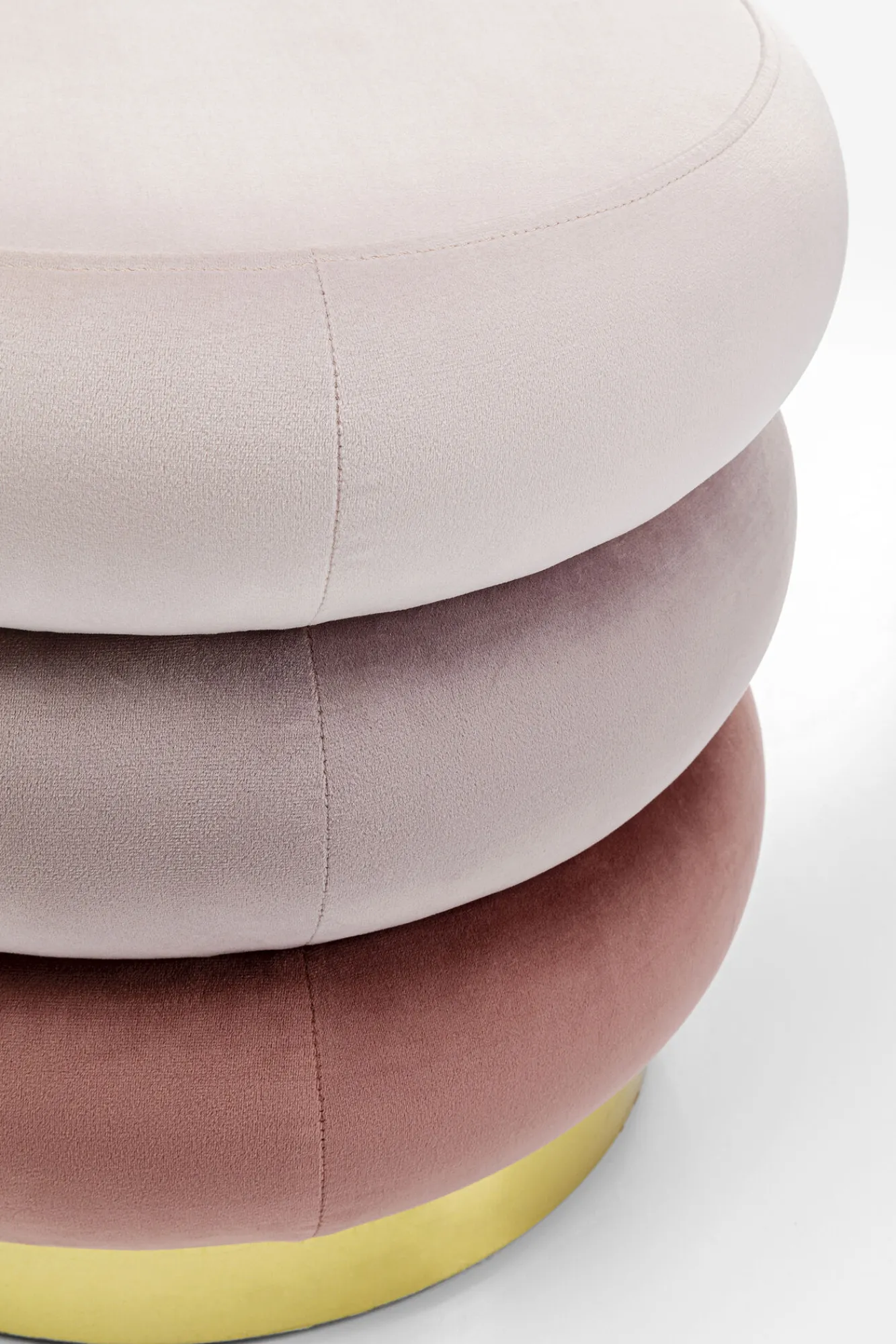 Best KARE Design Pufa Sandwich Triple Ø40x45 cm odcienie różu - KARE