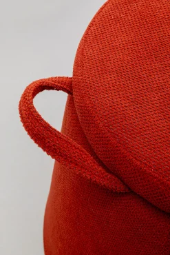 Online KARE Design Pufa ze schowkiem i uchwytami tapicerowana czerwona okrągła Ø51x49 cm - KARE