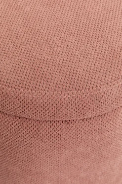 Fashion KARE Design Pufa ze schowkiem i uchwytami tapicerowana różowa okrągła Ø51x49 cm - KARE