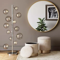 Discount KARE Design Pufy tapicerowane ze schowkiem beżowe podstawy złote 2-set - KARE