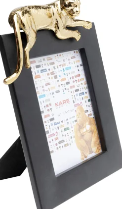 Sale KARE Design Ramka na zdjęcia czarna stalowa 24x29 cm dekoracja tygrys złoty - KARE