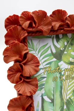 Hot KARE Design Ramka na zdjęcia Ginkgo Leaf pomarańczowa 17x20cm - KARE