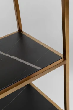 Discount KARE Design Regał Cesaro 90x170 cm złoty - półki czarne i naturalne - KARE