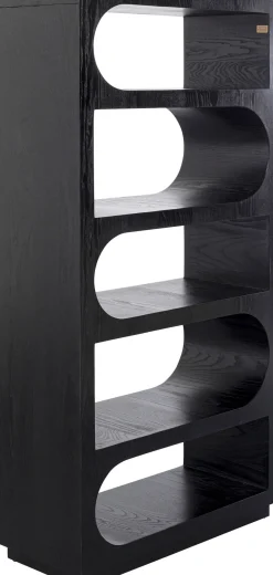 New KARE Design Regał do salonu czarny fornirowany podstawa drewno mango 90x180 cm - KARE