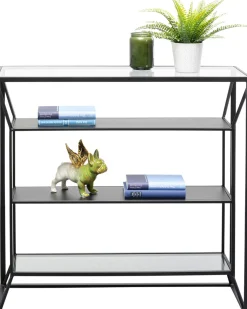 Outlet KARE Design Regał loft stal czarna i szkło transparentne 90x90 cm - KARE