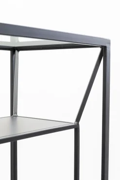 Outlet KARE Design Regał loft stal czarna i szkło transparentne 90x90 cm - KARE