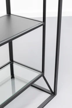 Outlet KARE Design Regał loft stal czarna i szkło transparentne 90x90 cm - KARE