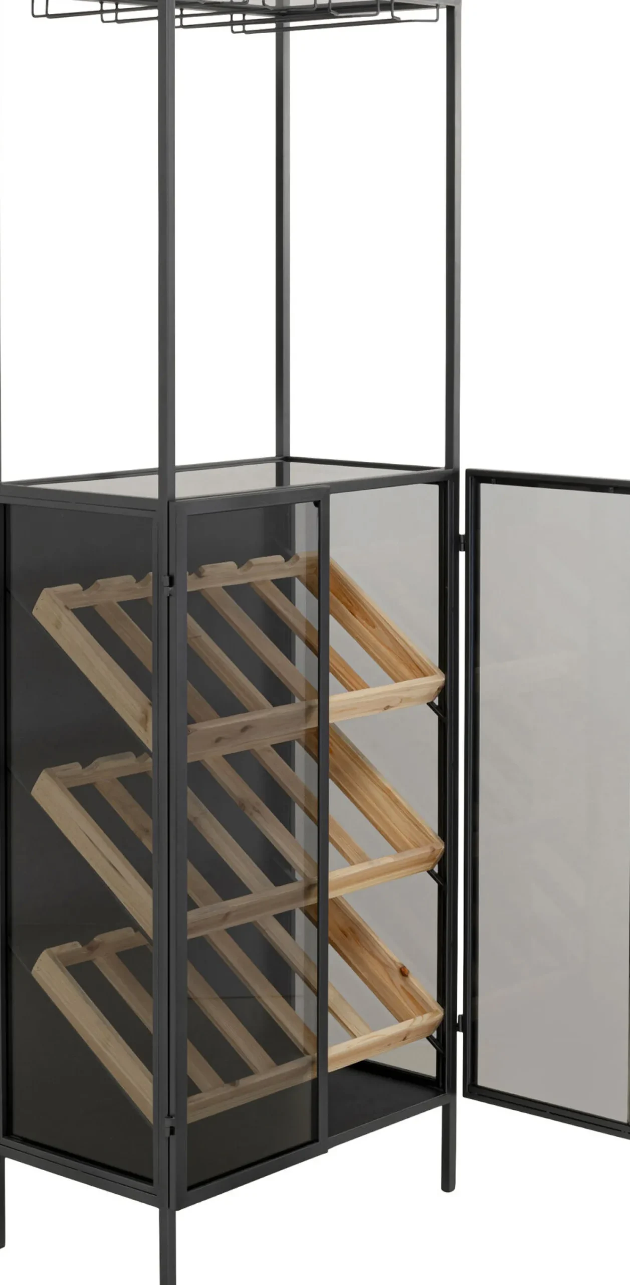 Fashion KARE Design Regał na wino Lisboa Bar Black 60x170cm - KARE