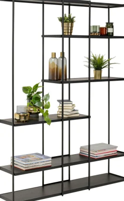 Clearance KARE Design Regał stojący czarny półki fornir dębowy rama stalowa 150x200 cm - KARE