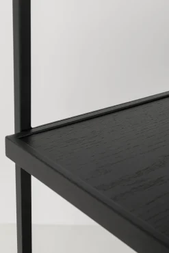 Clearance KARE Design Regał stojący czarny półki fornir dębowy rama stalowa 150x200 cm - KARE