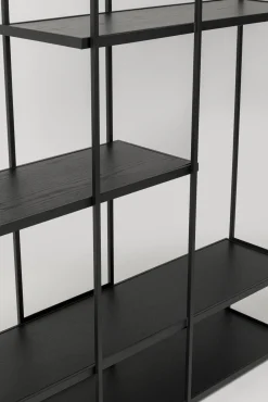 Clearance KARE Design Regał stojący czarny półki fornir dębowy rama stalowa 150x200 cm - KARE