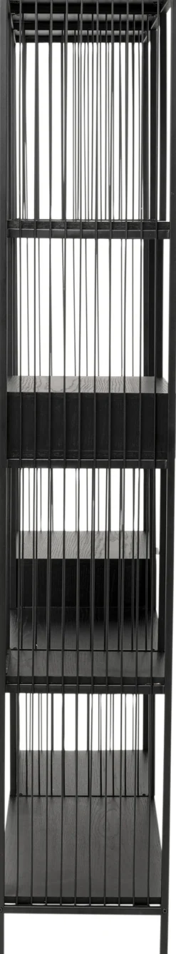 Discount KARE Design Regał stojący czarny z 2 szufladami fornir dębowy i stal 125x200 cm - KARE