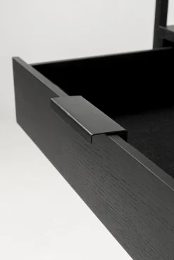 Discount KARE Design Regał stojący czarny z 2 szufladami fornir dębowy i stal 125x200 cm - KARE