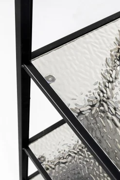 Clearance KARE Design Regał stojący loft czarny ze szklanymi półkami 115x195 cm - KARE