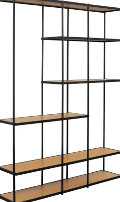 Outlet KARE Design Regał stojący półki naturalne fornir dębowy rama czarna stalowa 150x200 cm - KARE