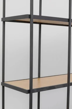 Outlet KARE Design Regał stojący półki naturalne fornir dębowy rama czarna stalowa 150x200 cm - KARE