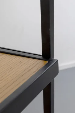 Outlet KARE Design Regał stojący półki naturalne fornir dębowy rama czarna stalowa 150x200 cm - KARE