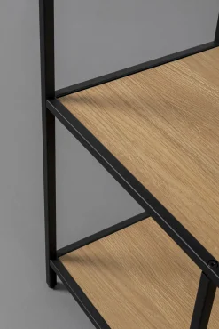 Fashion KARE Design Regał stojący półki naturalne MDF laminowany rama czarna stalowa 77x185 cm - KARE