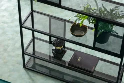 Hot KARE Design Regał stojący półki szklane przydymione rama czarna stalowa 115x195 cm - KARE