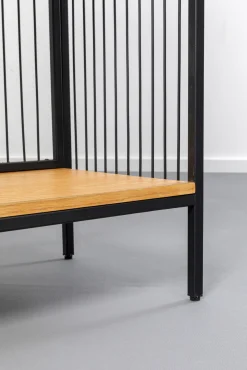 New KARE Design Regał stojący z 2 szufladami fornir dębowy i stal 125x200 cm - KARE