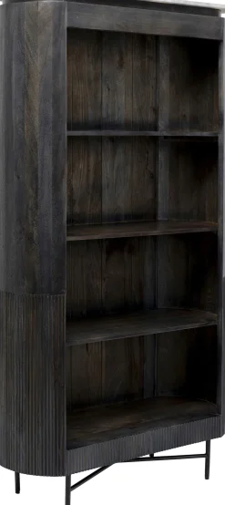 Hot KARE Design Regał z drewna mango ciemnoszary ze stalowymi czarnymi nogami 100x190 cm - KARE