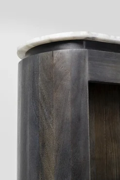 Hot KARE Design Regał z drewna mango ciemnoszary ze stalowymi czarnymi nogami 100x190 cm - KARE