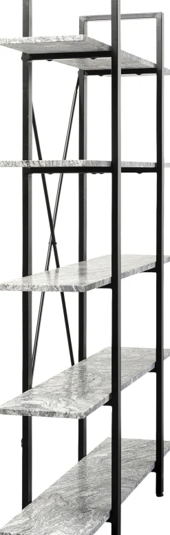 Discount KARE Design Regał z granitowymi półkami i czarnymi stalowymi nogami 120x180 cm - KARE