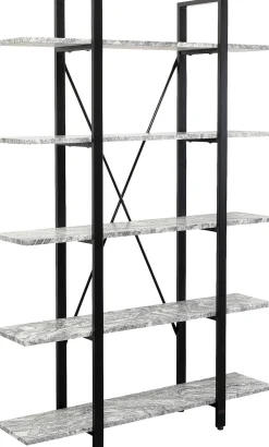 Discount KARE Design Regał z granitowymi półkami i czarnymi stalowymi nogami 120x180 cm - KARE