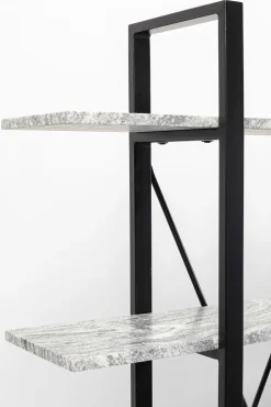 Discount KARE Design Regał z granitowymi półkami i czarnymi stalowymi nogami 120x180 cm - KARE