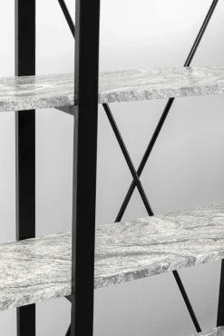 Discount KARE Design Regał z granitowymi półkami i czarnymi stalowymi nogami 120x180 cm - KARE