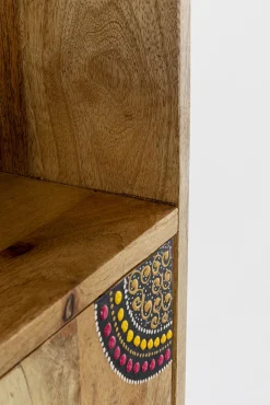 Clearance KARE Design Regał z półkami i schowkami drewno mango kolorowe ornamenty 90x193 cm - KARE