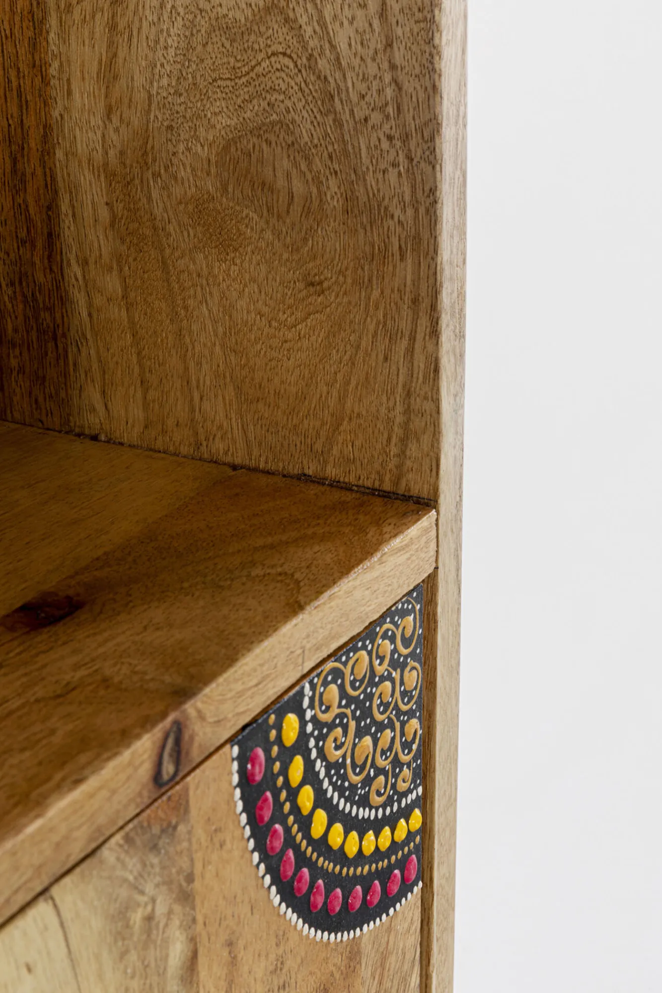 Clearance KARE Design Regał z półkami i schowkami drewno mango kolorowe ornamenty 90x193 cm - KARE