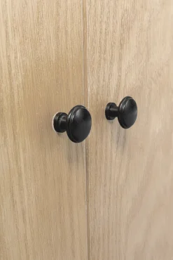 Outlet KARE Design Regał ze schowkiem półki naturalne fornir dębowy rama czarna stalowa 180x183 cm - KARE