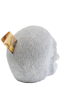 Online KARE Design Skarbonka glamour czaszka srebrna 23x17 cm - KARE